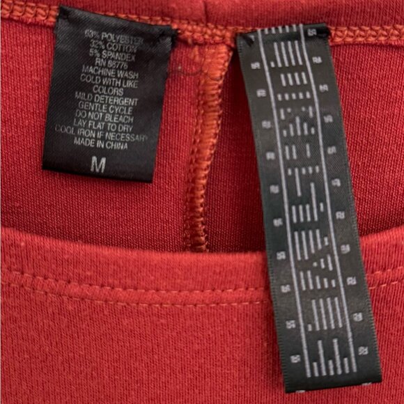 Lukastyle Women’s Medium Red-Orange Cotton Blend Fitted Sleeveless Top - Picture 4 of 4